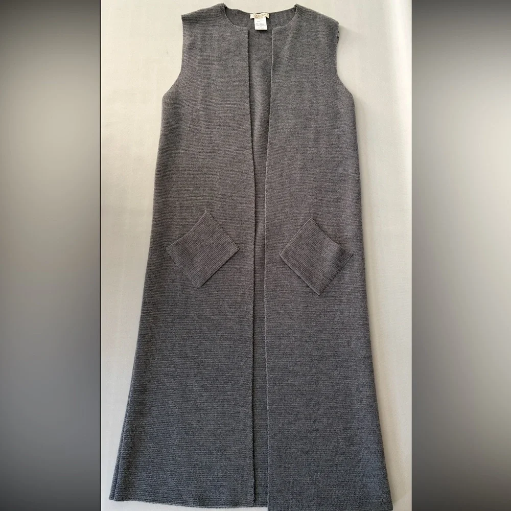 COCOGIO Made In Italy Gray Merino Wool Blend Knit Sweater Vest Size Medium Large